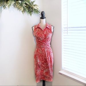 Talbots palm leaves shirtdress orange - 8